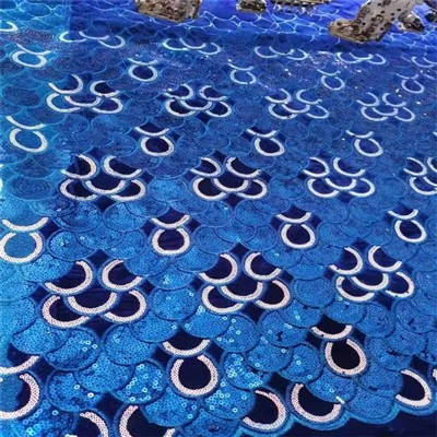 Tyg för broderad afrikansk brudklänning med paljetter